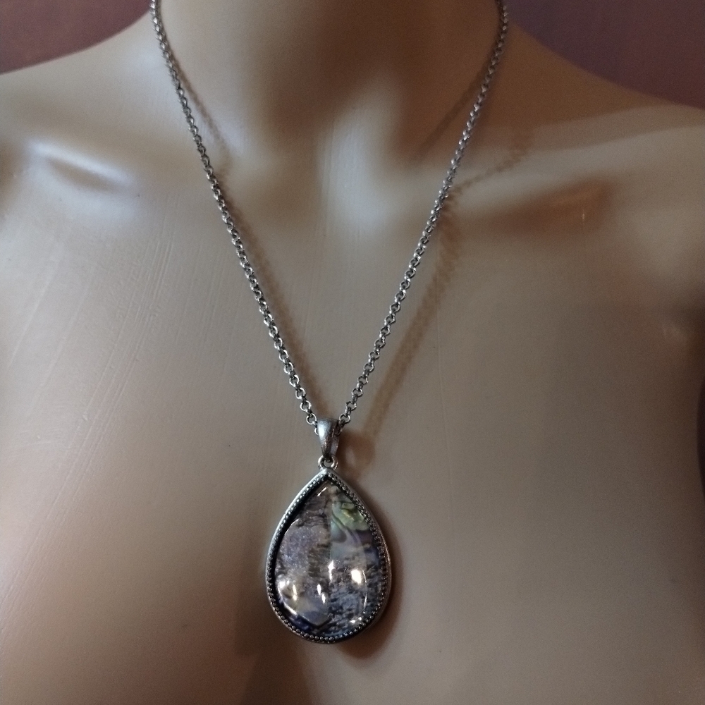 Tear drip women's multi colored necklace